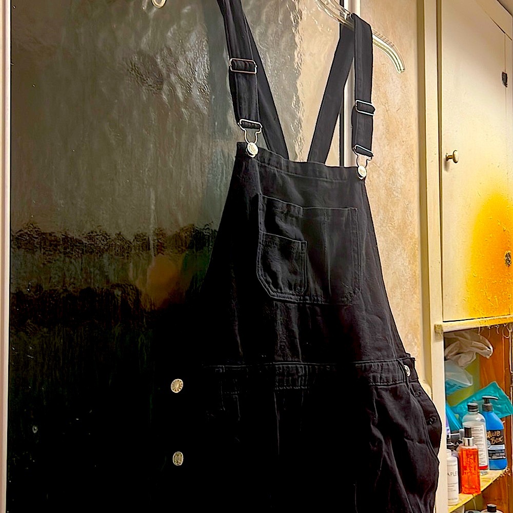 Black overalls